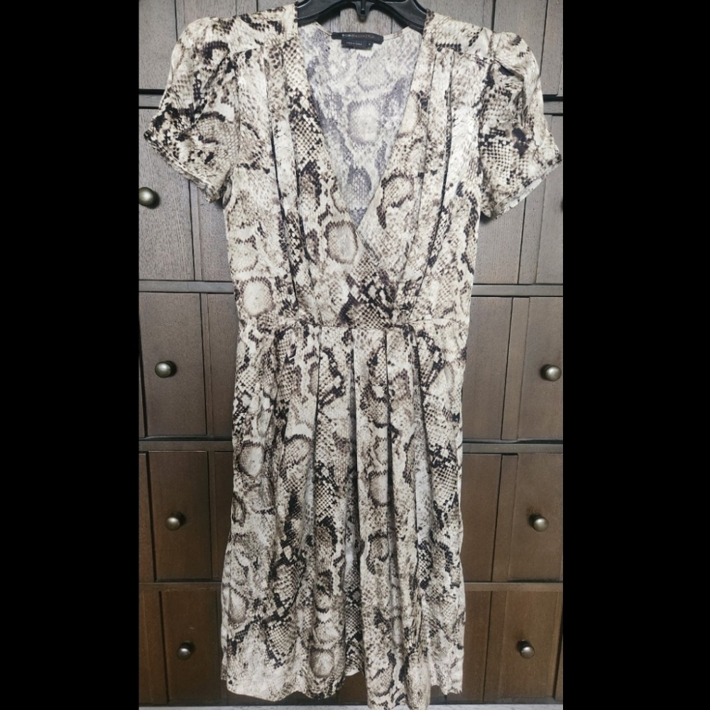 BCBGMaxAzria Snakeskin Pattern Midi Dress